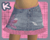 Pink/Denim Miniskirt