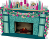 Teal & Pink Xmas Firepl