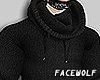 。黒knit hoodie