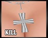Grunge Cross Silver