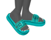 PW/Turquoise sandals