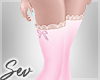 *S Pink Lace Socks