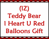 TeddyBear I Heart U Red