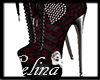 Boots Red/Black Lace