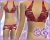 Camo Belt Bikini Top Red
