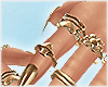 Gold Nails + Rings