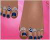 Blue Nails & Rings Feet