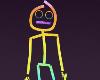 Rainbow Disco Raver Halloween Costumes Stick MAN Funny LOL