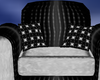 black  silver chair