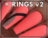 Coral Pink Nails+Rings 2