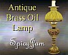 Antq Brass Oil Lamp Ylw