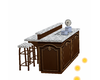 Brown kitchen island