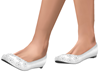 White Floral Flats