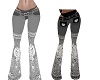 Gray/blk shine pants