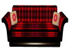 Couples Red Plaid Couch