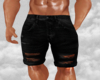 Black denim shorts