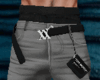 Gray Open Pants + Belt