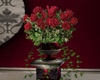 Crimson Floral Pedestal