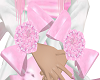 Pink Silk Bow Cuffs