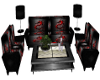 red dargon couch set