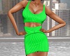 Ribbed Lime Green Dress