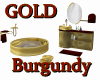 GOLD/BURGUNDY BATHROOM