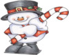 snowman with candycane
