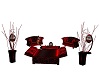 red black rose sofa set