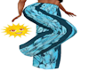 Teal Hawaiian Wide leg
