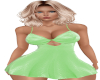 Green Satin Slip Dress L