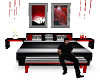red and blk poseless bed