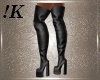 !K!Black Thick Heel Boot