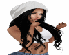 white beanie black hair