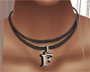 F Letter Choker Necklace