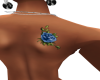 blue rose back tattoo