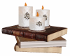 SN Books  with Candles