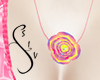 Rainbow Rose Necklace