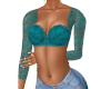 Sweet Teal Lace Top