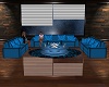 7P Blue Sofa Set