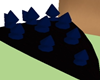 blue shoulder spikes