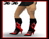Black/Red Flame Boots
