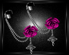 pink cancan rose earring