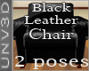 [O]Black Leather Chair