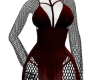 L. Fishnet Gown Red