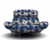 Blue/White Lounge Chair