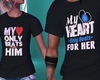 couple tshirts heart M