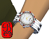 Ruby and silver watch
