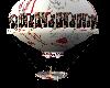 flying white red balloon