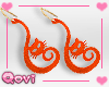 Cats Orange Red Earrings