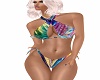 Multi cols halter bikini